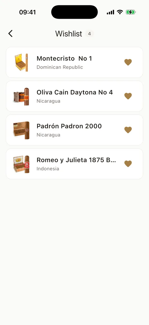 Cigarino wishlist with hearted cigars